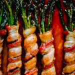 Oven Baked Asparagus and Bacon Wraps inside the casserole dish.