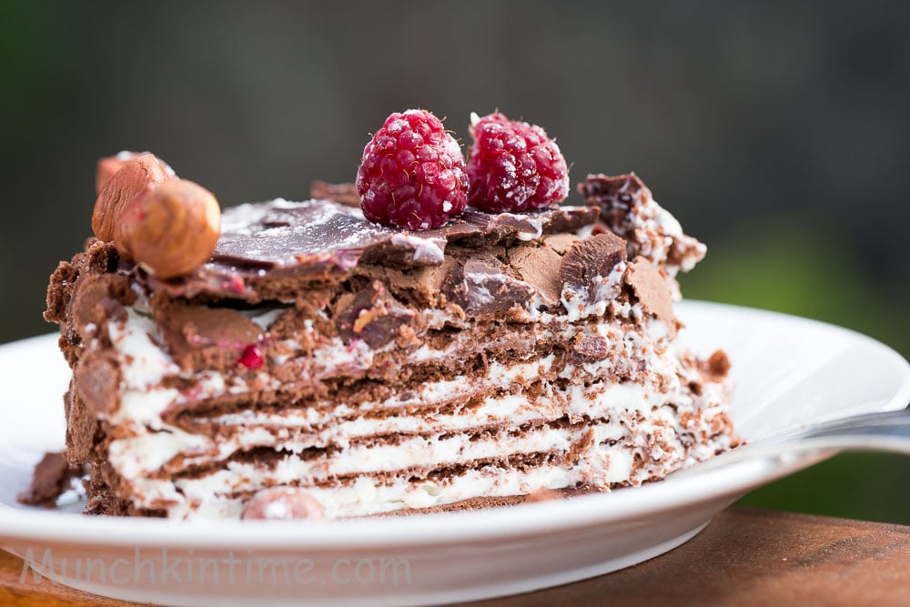 Chocolate Cake "Spartak" Recipe is beyond delicious.  It is made of multi chocolate layers and delicate white cream.