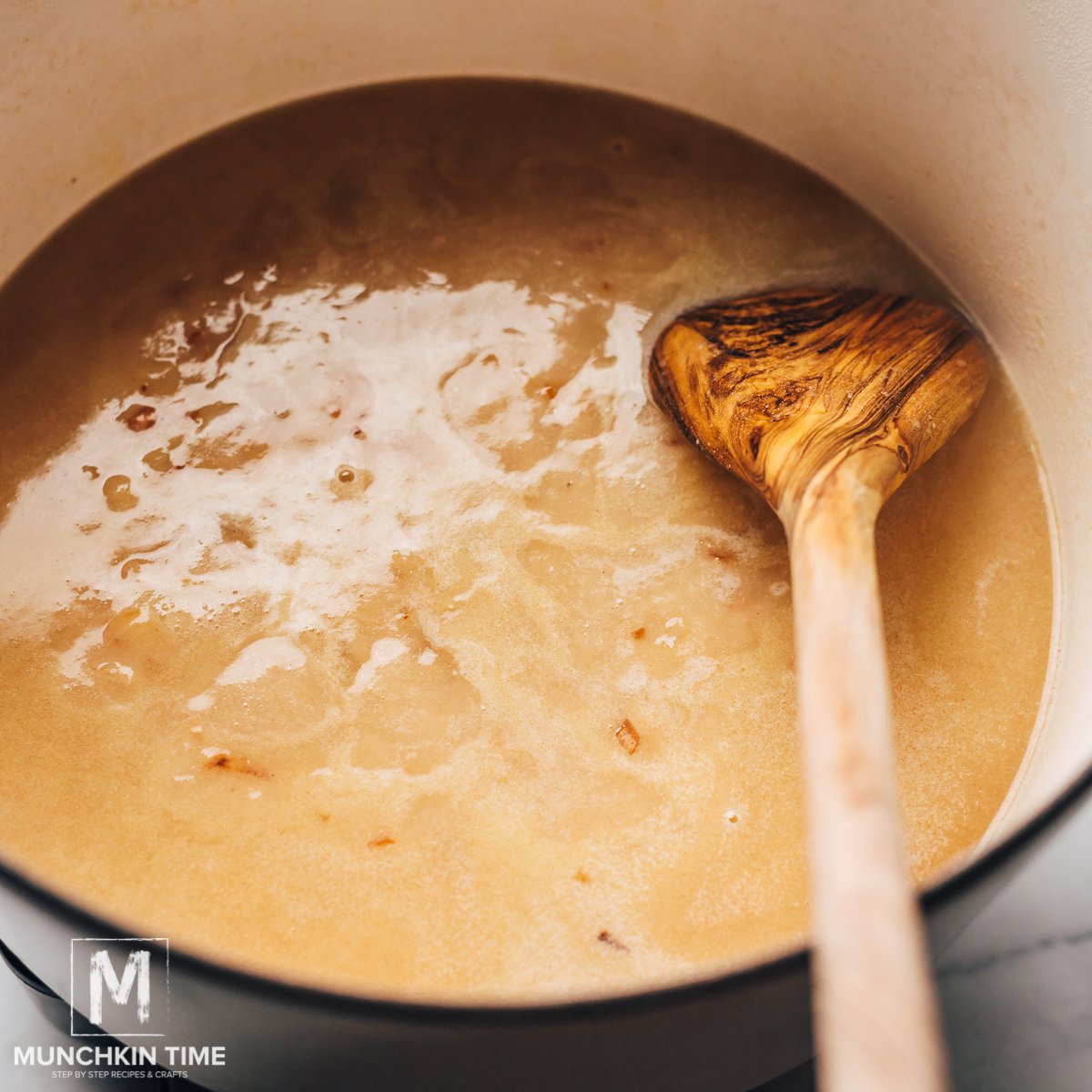 Broccoli cheese soup broth with half and half.