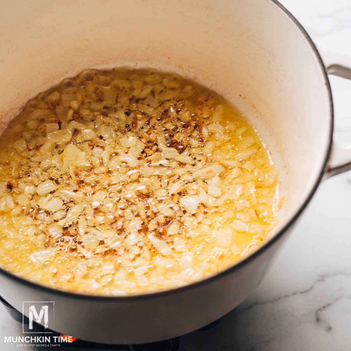 Add chopped onion and sauté until golden color, and then set aside.