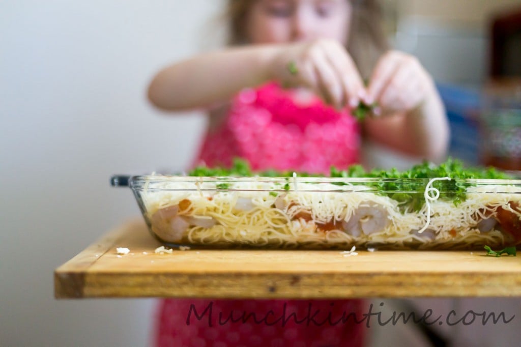 Easy and Delicious Angel Hair Shrimp Bake