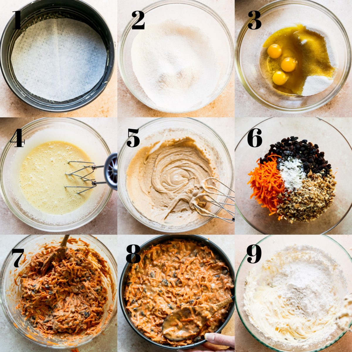 Step by step instructions with pictures of how to make carrot cake from scratch.