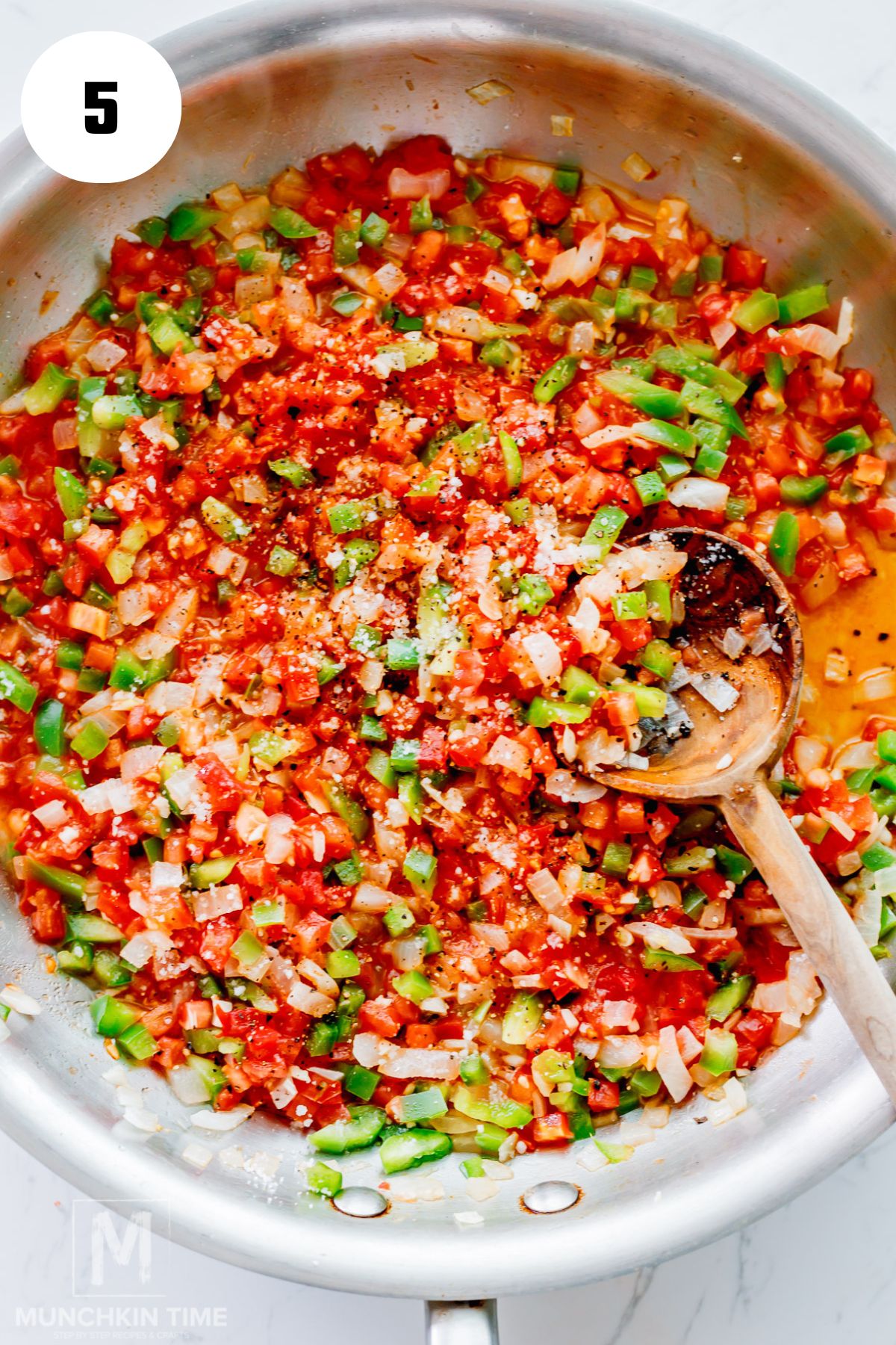 tomato mixture with seasoning on top.