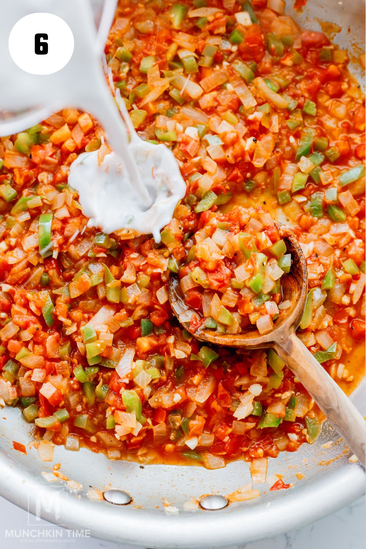 coconut cream added to the tomato sauce.
