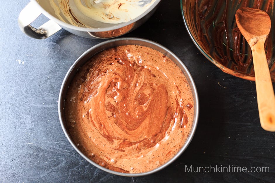 batter inside the baking pan