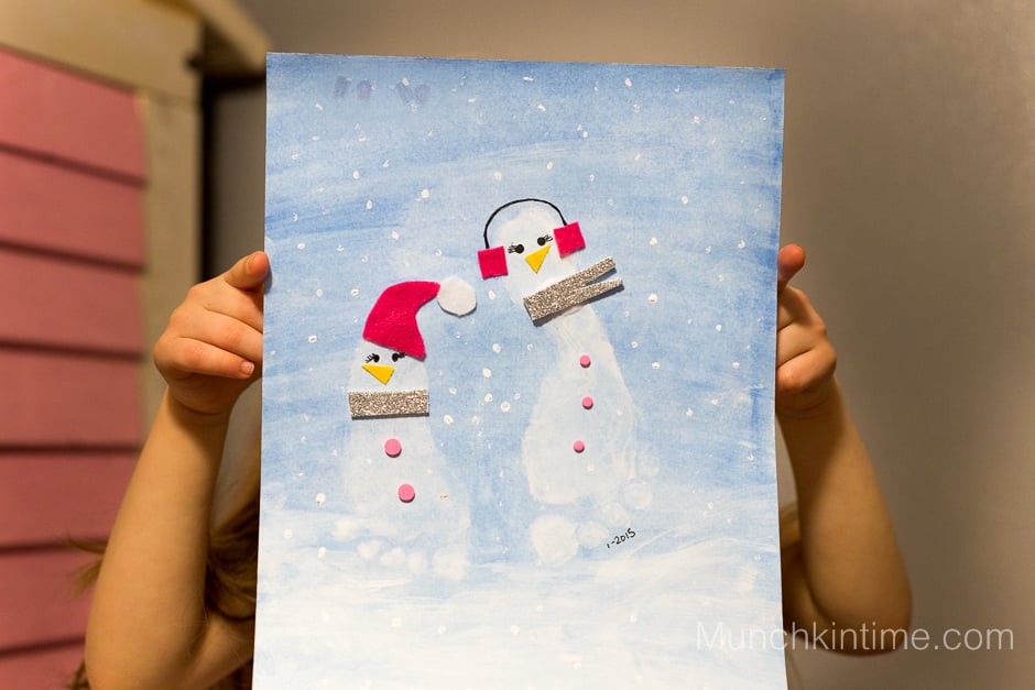 Snowman Footprint Craft Book Activity