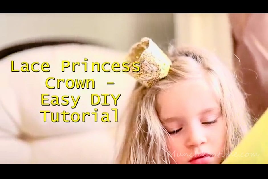 Lace Princess Crown on a girl's head. 