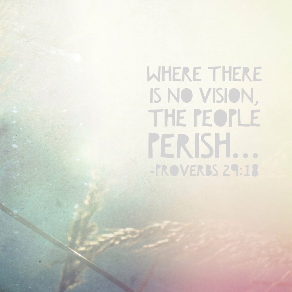 Quote of the Day "Where there is no Vision the people Perish..." proverbs 29.18