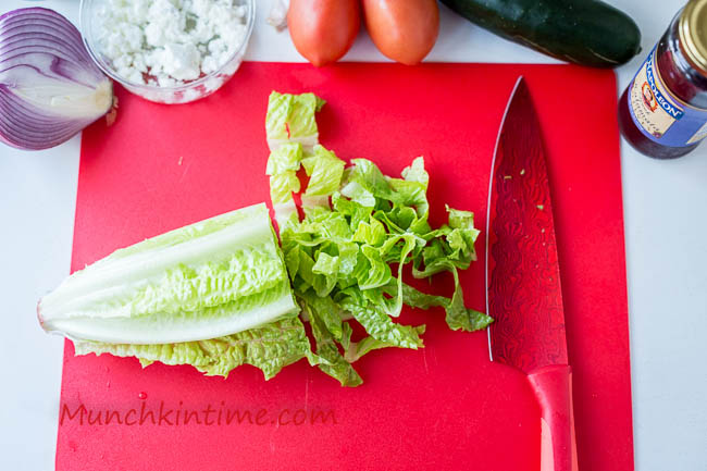 Sliced romaine lettuce.