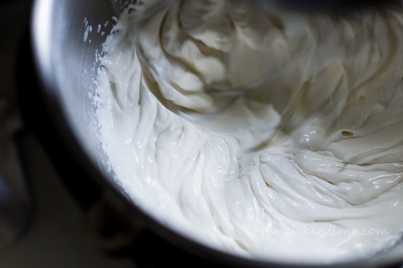 To make a sour cream frosting mix sour cream with butter and vanilla extract after it thickens add heavy whipping cream. Mix again until thick cream.