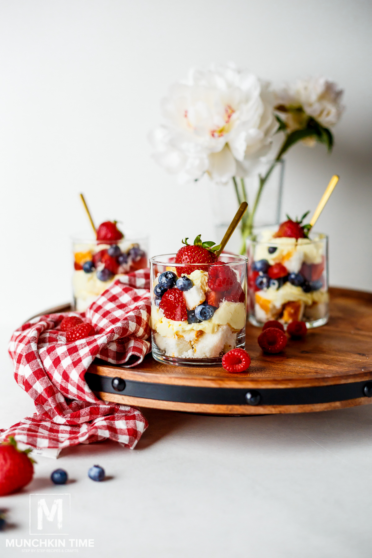 Angel food cake berry trifles are best
