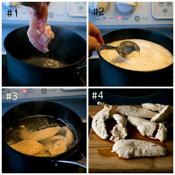 4 steps of how to cook chicken.