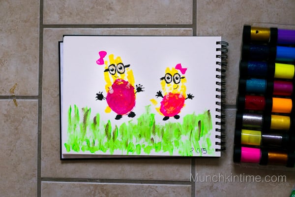Girl Minions Handprint Art