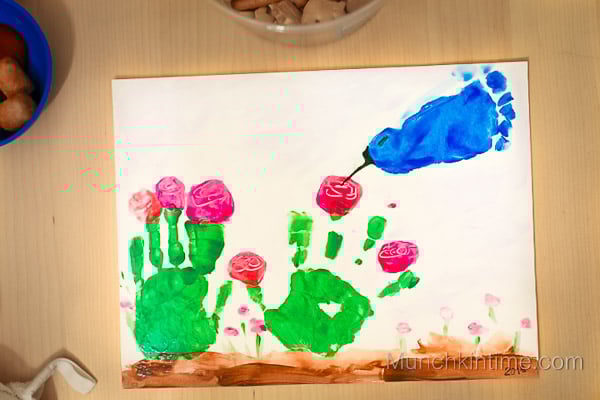 Little Bird and Flowers Handprint Craft