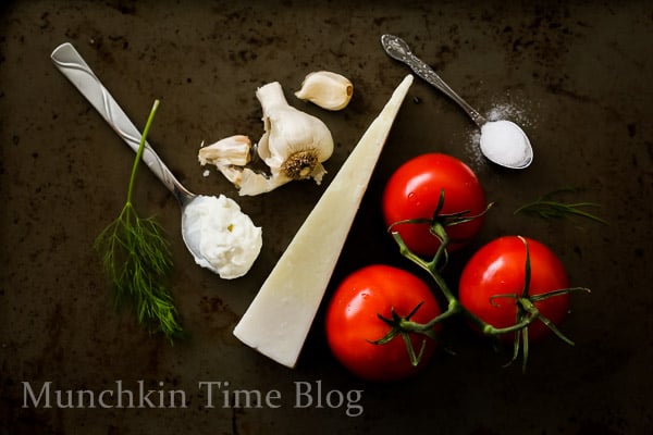 Tomato Salad with Greek Yogurt and Cheese