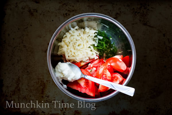 salad ingredients in a bowl