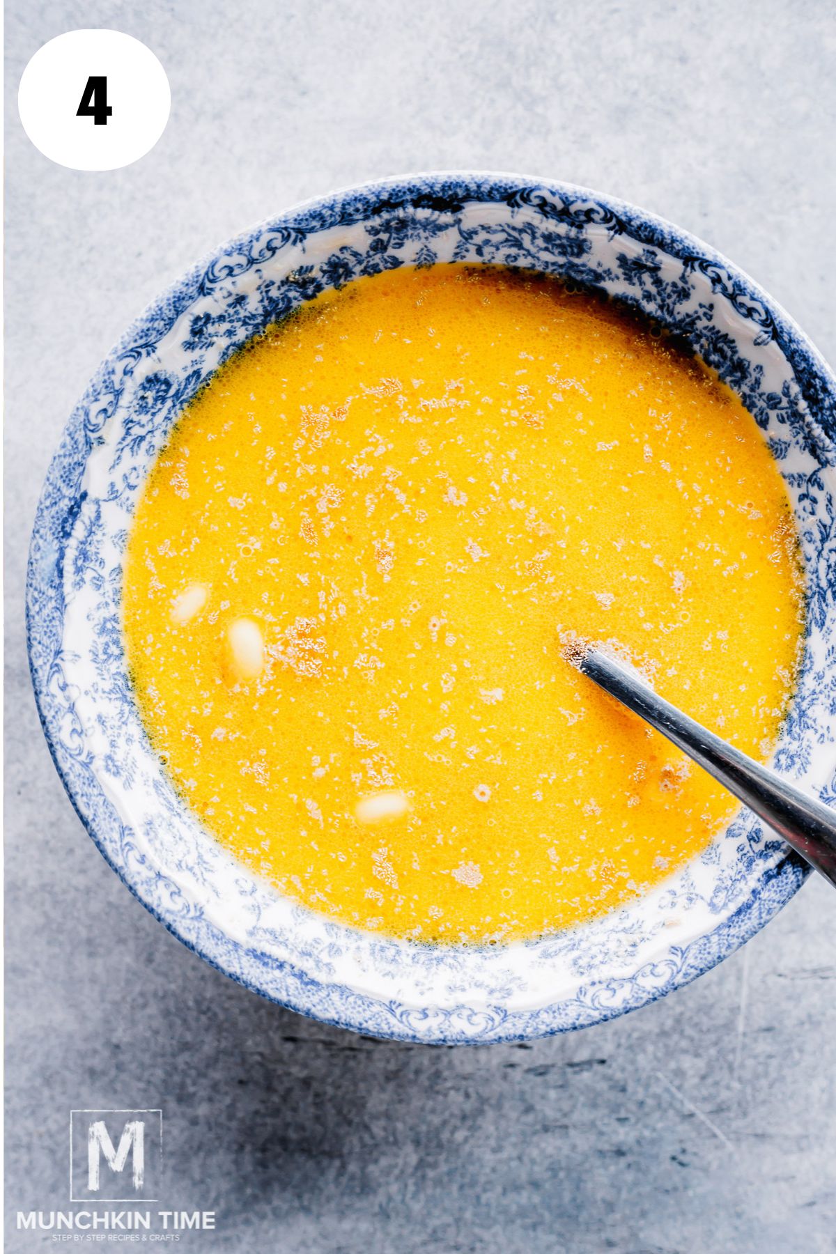 yeast mixed with warm milk and butter.