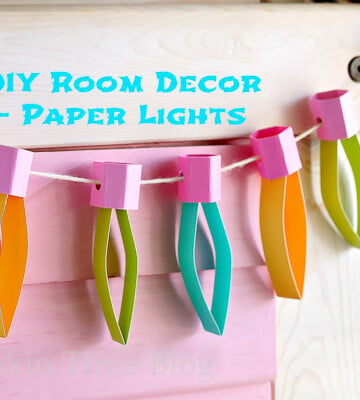 DIY Kids Room Decor - Paper Lights--Perfect for room decor or any holidays like Christmas or Birthday party.-- - www.munchkintime.com #diyroomdecor #craftforkids