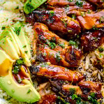 Cooked chicken thighs