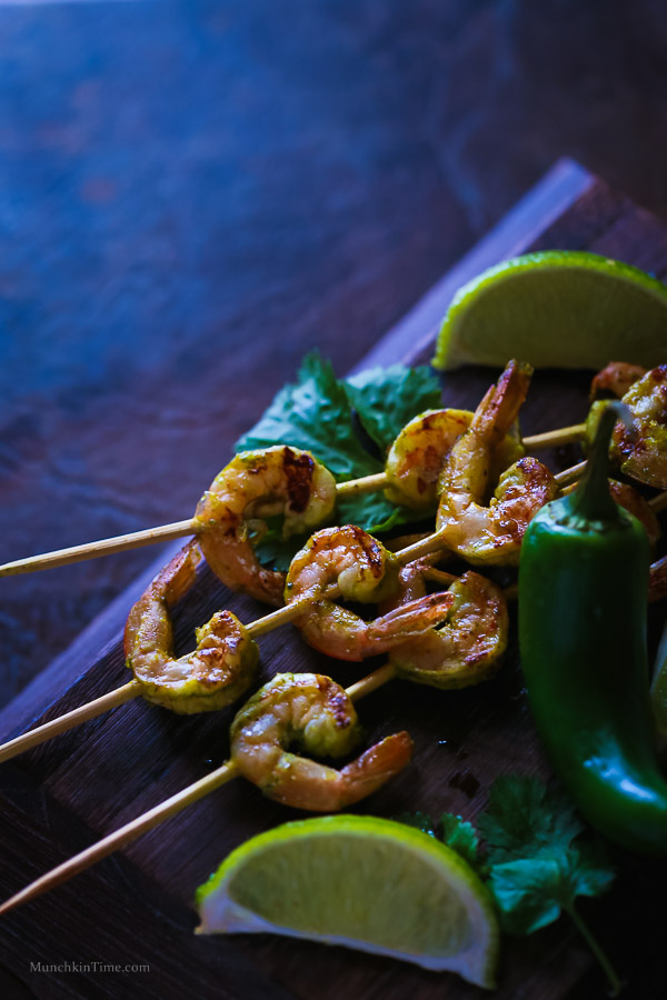 Cilantro Jalapeno Grilled Shrimp by Love Keil -- www.munchkintime.com #shrimprecipe