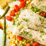 Roasted Mahi Mahi Recipe with Corn Beans Cherry Tomatoes Recipe
