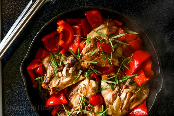 Caramelized Rosemary Chicken Thighs Recipe - delicious dinner ready in just 30-minutes -- http---www.munchkintime.com- #30minutemeal #rosemarychickenrecipe