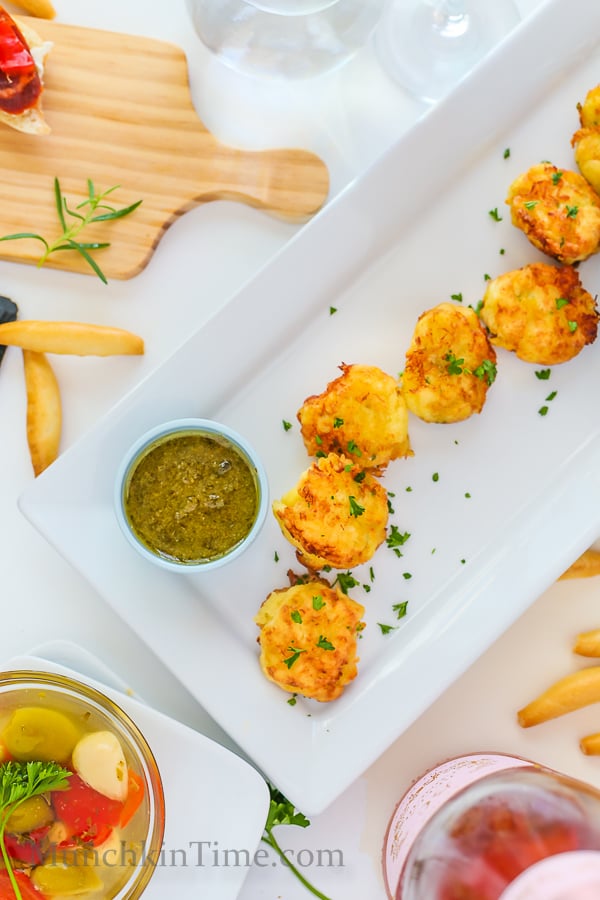 Easy Cod Fritters on the plate 