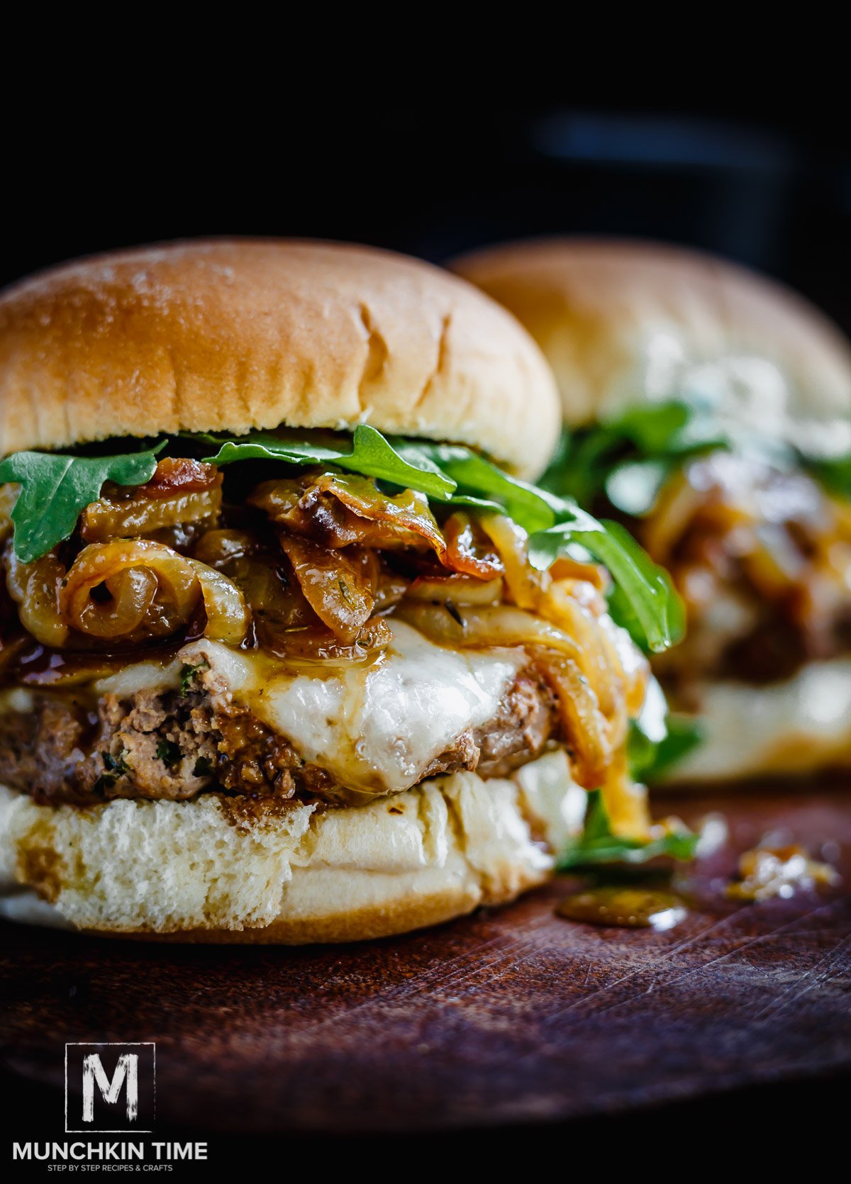 Bacon Cheddar Cheeseburger and Caramelized Onions