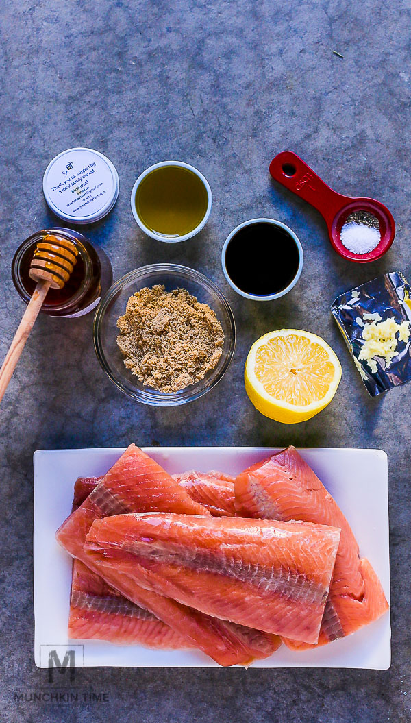 Honey Glazed Salmon Recipe juicy and so delicious! #honeyglazedsalmon #salmonrecipes -- www.munchkintime.com