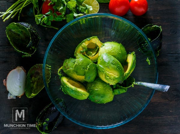 Guacamole Recipe Simple tailgate party food! Made of ripe avocados, jalapeno, tomatoes on the wine, onion, freshly squeezed lime juice and lots of cilantro. Game on baby!