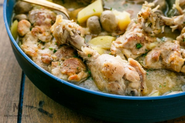 One-Pot Meal French Chicken Fricassee Recipe - Munchkin Time