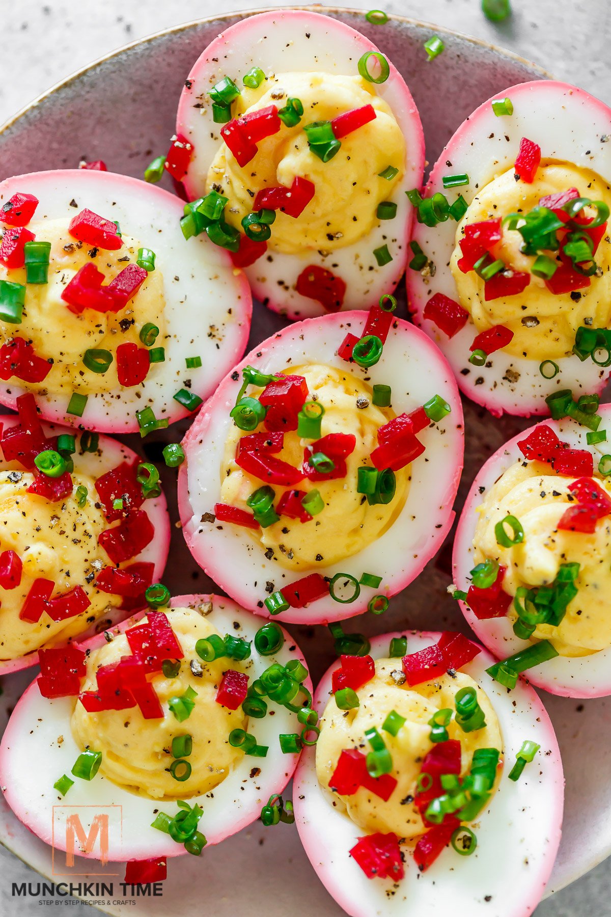 Dyed Deviled Eggs (Pink Deviled Eggs)