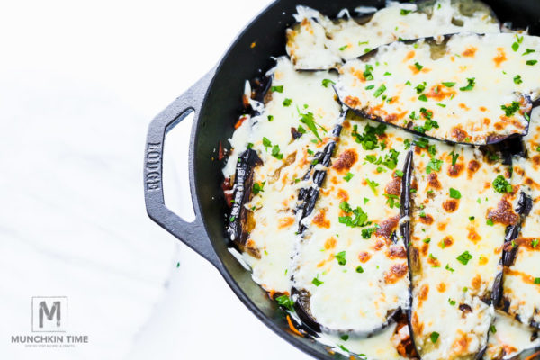 Loaded & Baked Eggplant Recipe - loaded with saute onion, carrots and mozzarella cheese. It's So Good!!! 