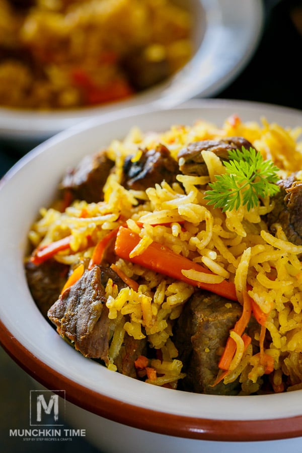 One Pot Meal - Beef Rice Pilaf Recipe (Uzbek Plov) - It is so Good!!! www.Munchkintime.com