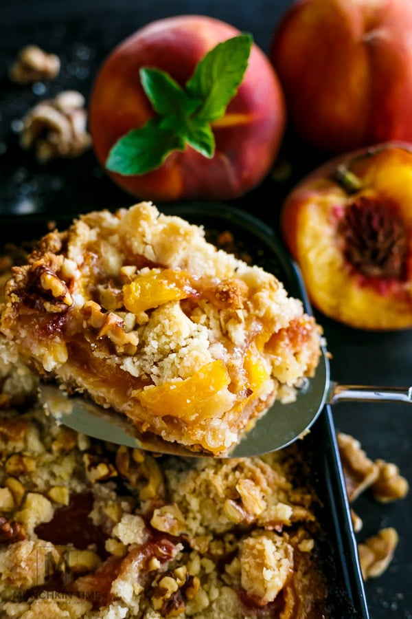 Scrumptious Peach Pie Walnut Bars Recipe - it is so GOOD!!!