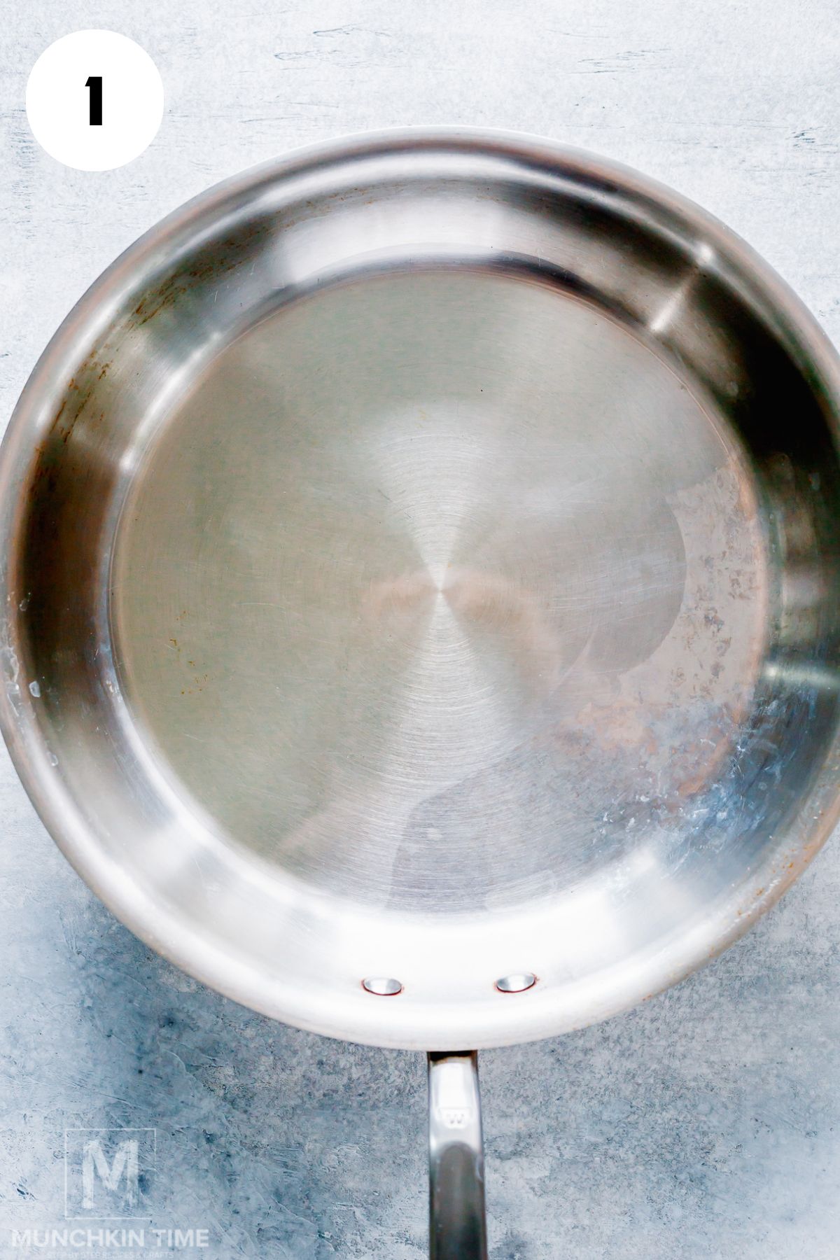 oil heating in the large skillet.