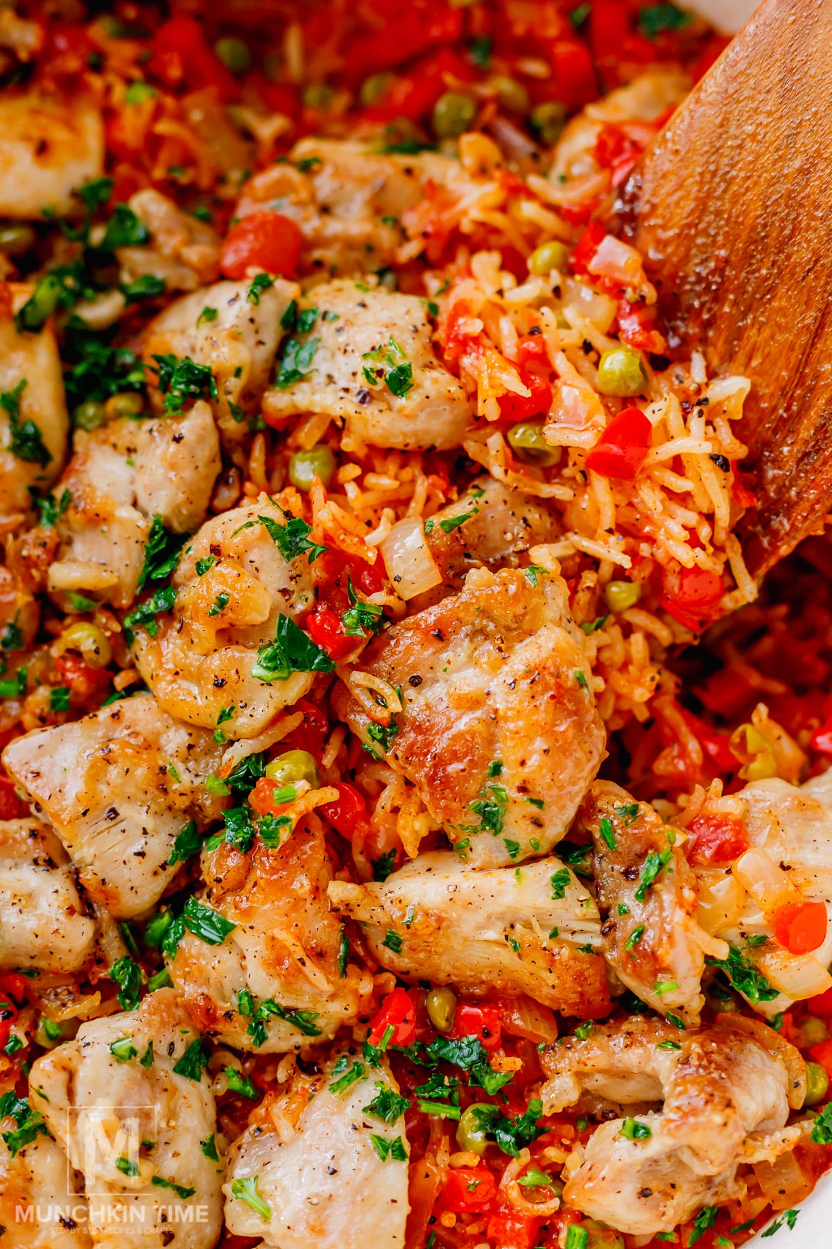 cooked Chicken Thighs and Rice in one pot.