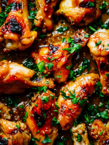 Sticky Teriyaki Oven Baked Chicken Wings #chickenwings - Munchkin Time
