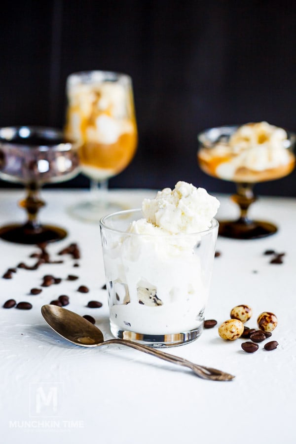 cup filled with vanilla ice cream