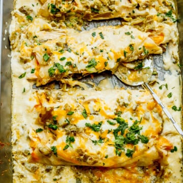 Creamy White Sauce Chicken Enchiladas