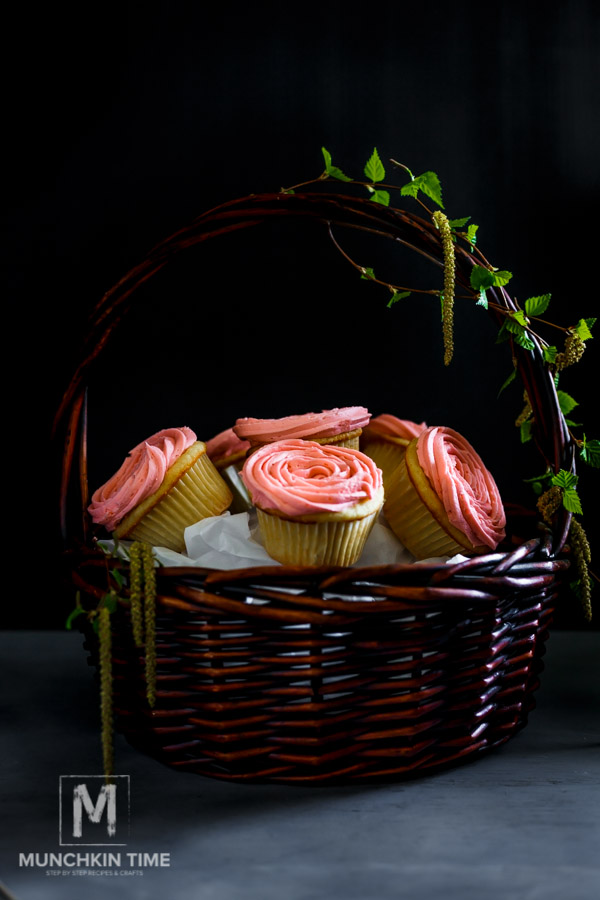 Mother's Day Gift Basket - The Fluffiest Vanilla Cupcakes www.munchkintime.com