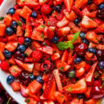 Refreshing Watermelon Salad Recipe - it is so good! #watermelonsalad #fruitsalad #strawberrysalad #blueberry #cherryrecipe