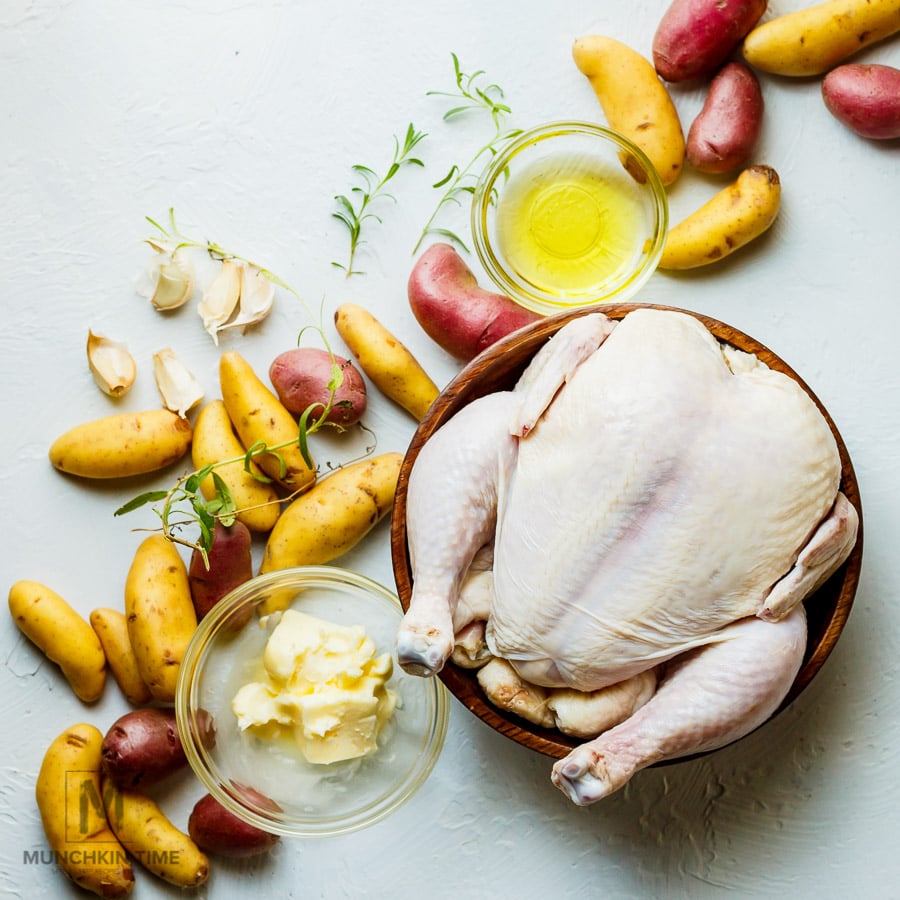 Potato Garlic & Herb Roasted Chicken Recipe - ingredients you will need to cook oven roasted chicken.