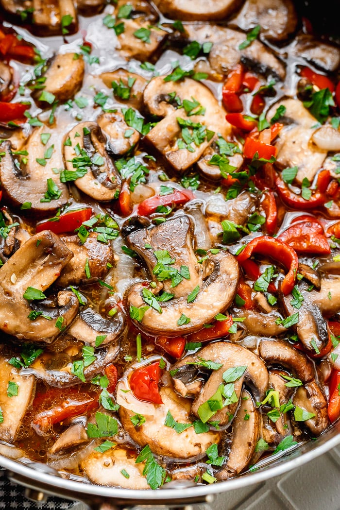 Marinated Mushrooms easy and quick side dish recipe.