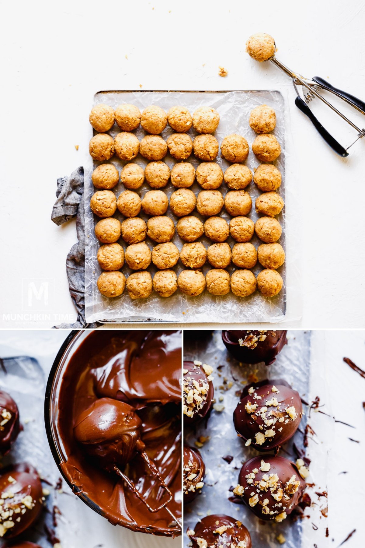 cooking each ball in chocolate