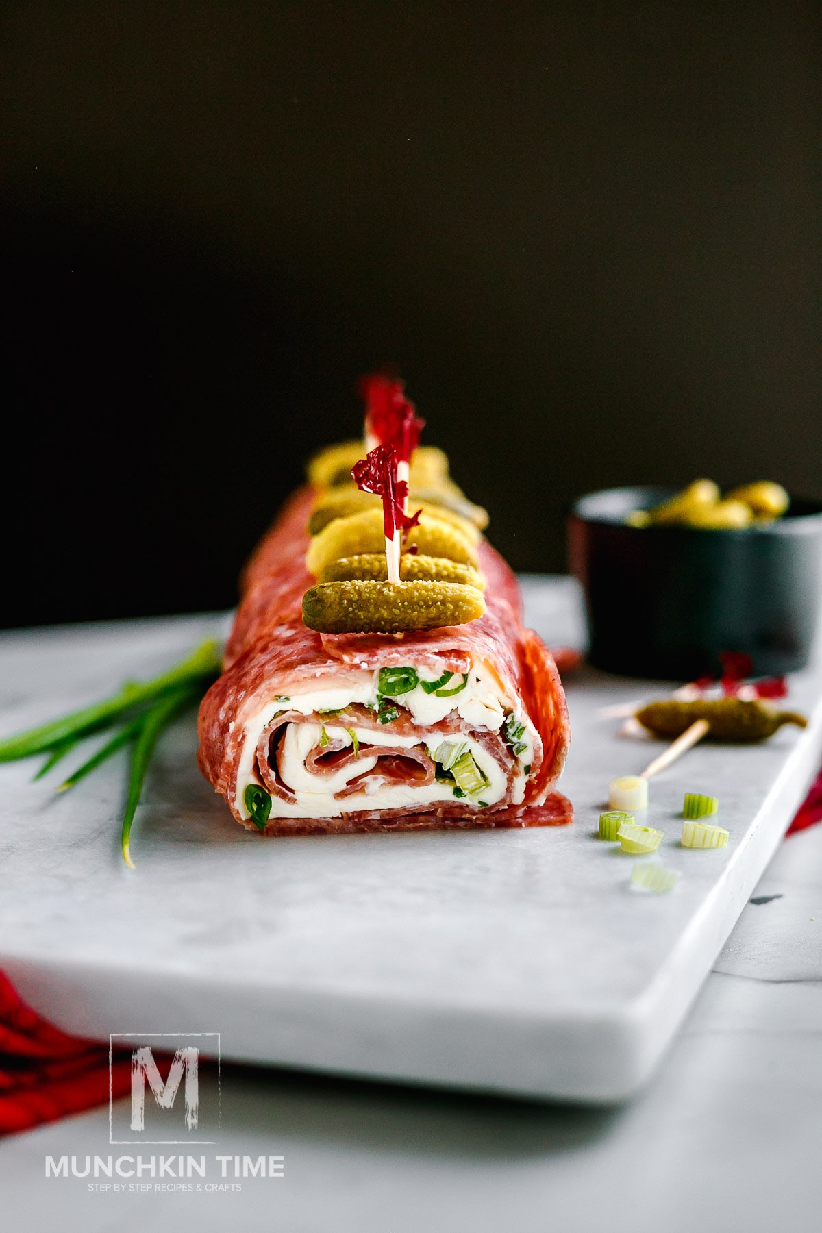Munchkin Time's salami cream cheese roll ups Recipe