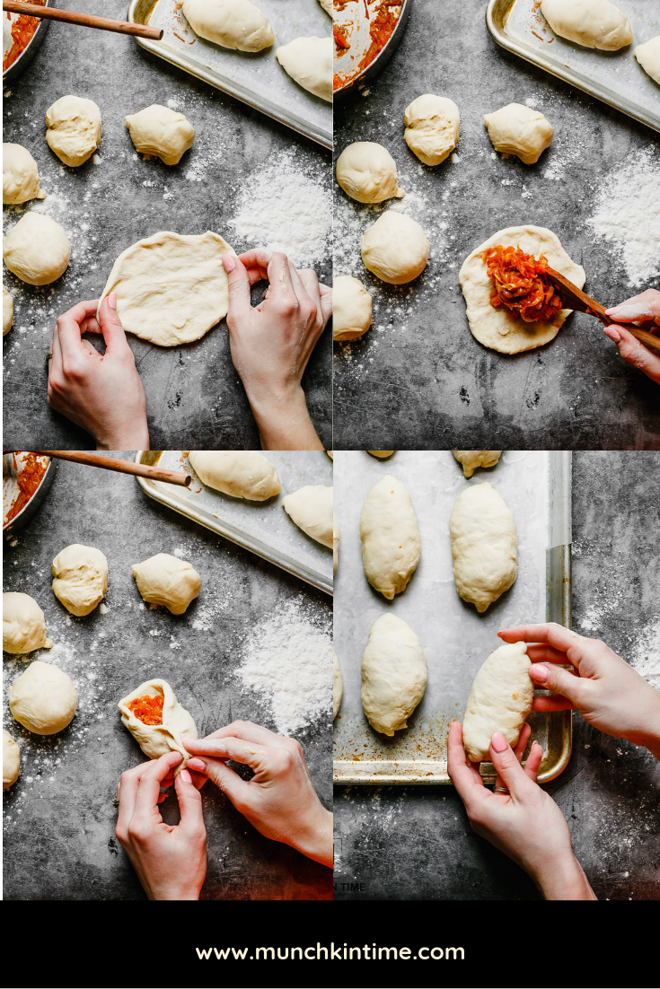 The Best Russian PIROSHKI (Stuffed Rolls with BRAISED Cabbage)