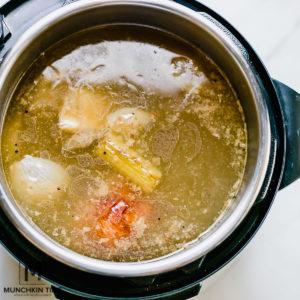 Optional: Before cooking Beef Bone Broth, soak your beef bones in the salted water for at least 30 min, best overnight inside the fridge. It will help all of the blood inside the meat escape into the water.