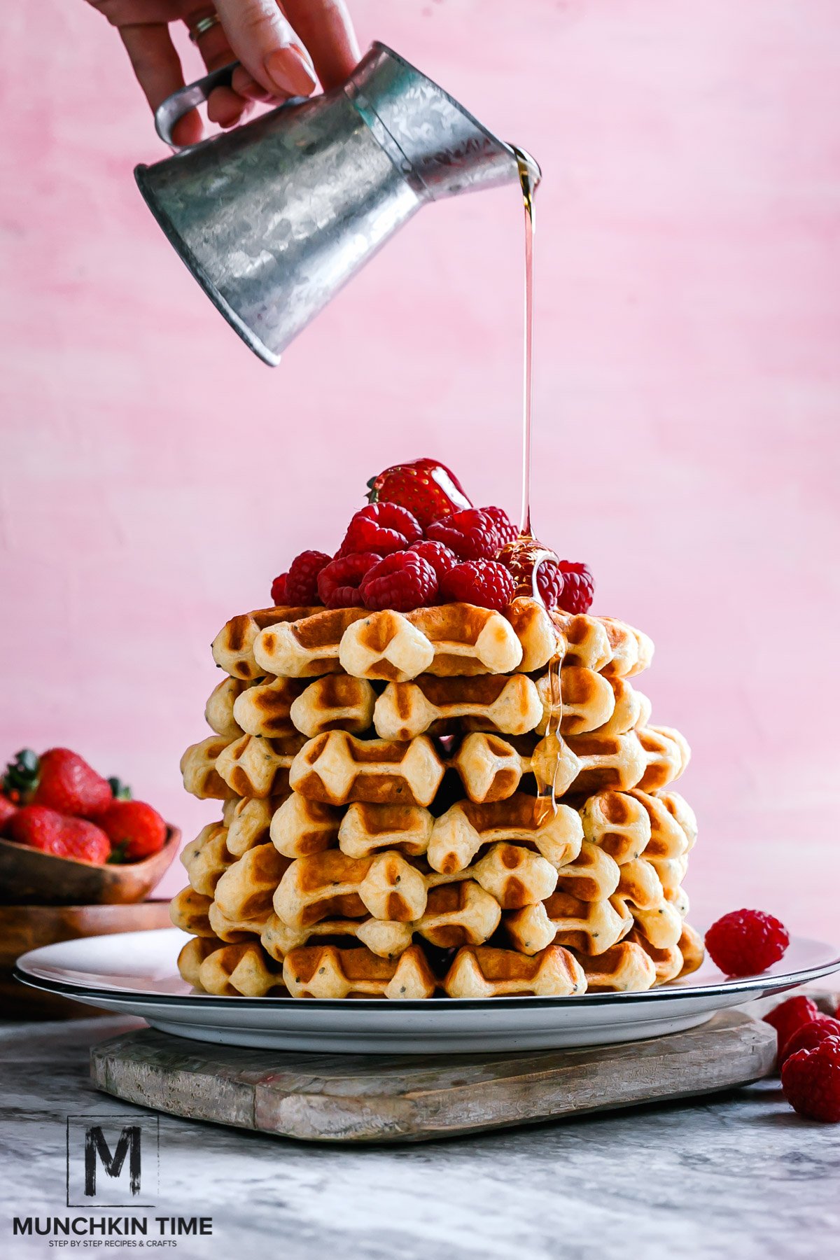 The Best Waffle Recipe using waffle maker. Fluffy Waffles on the inside & crispy on the outside. Perfect for Saturday brunch ideas.