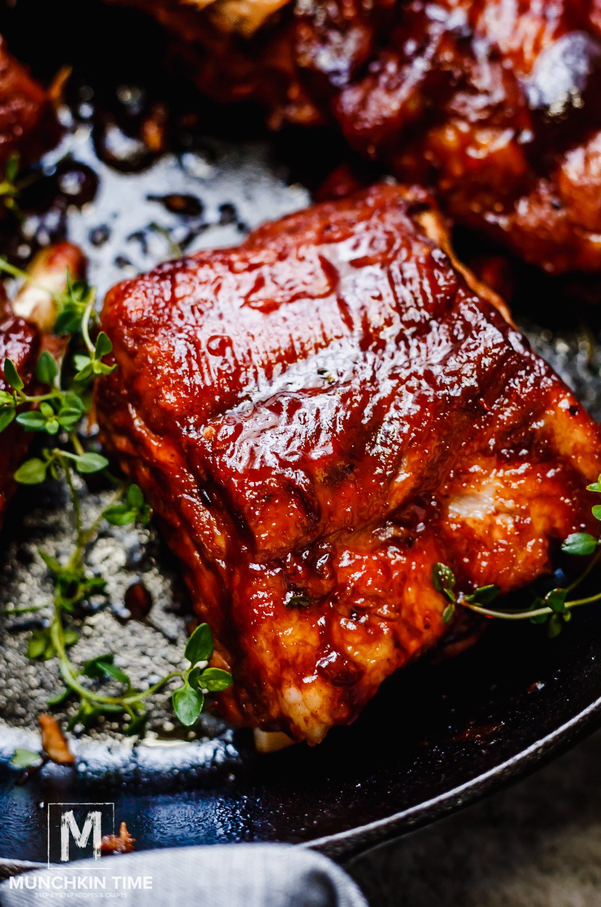 Incredibly juice & fall-off-the-bone baby back ribs braised in amazing liquid inside Instant Pot.